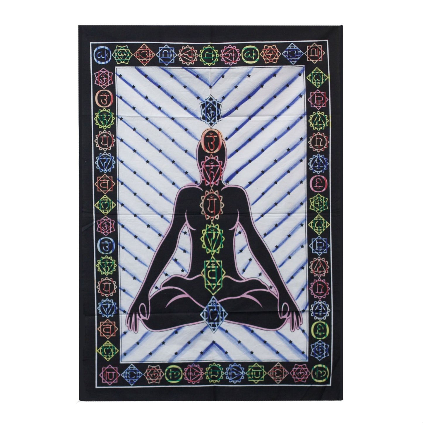 Handgebürstete Baumwoll Wandkunst Chakra Buddha