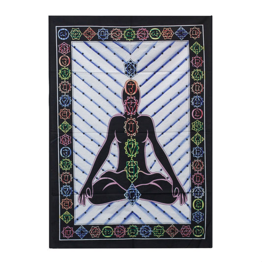 Handgebürstete Baumwoll Wandkunst Chakra Buddha