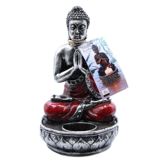 Buddha Kerzenhalter Rot Mittelgröß