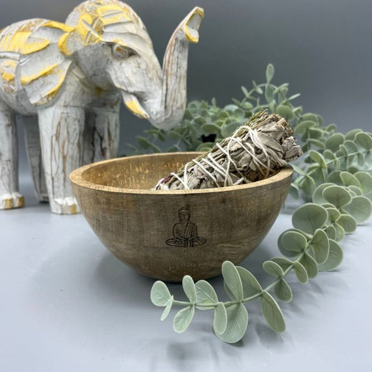 Holzbowl Für Räuchern Und Ritualangebote - Buddha - 14x7cm