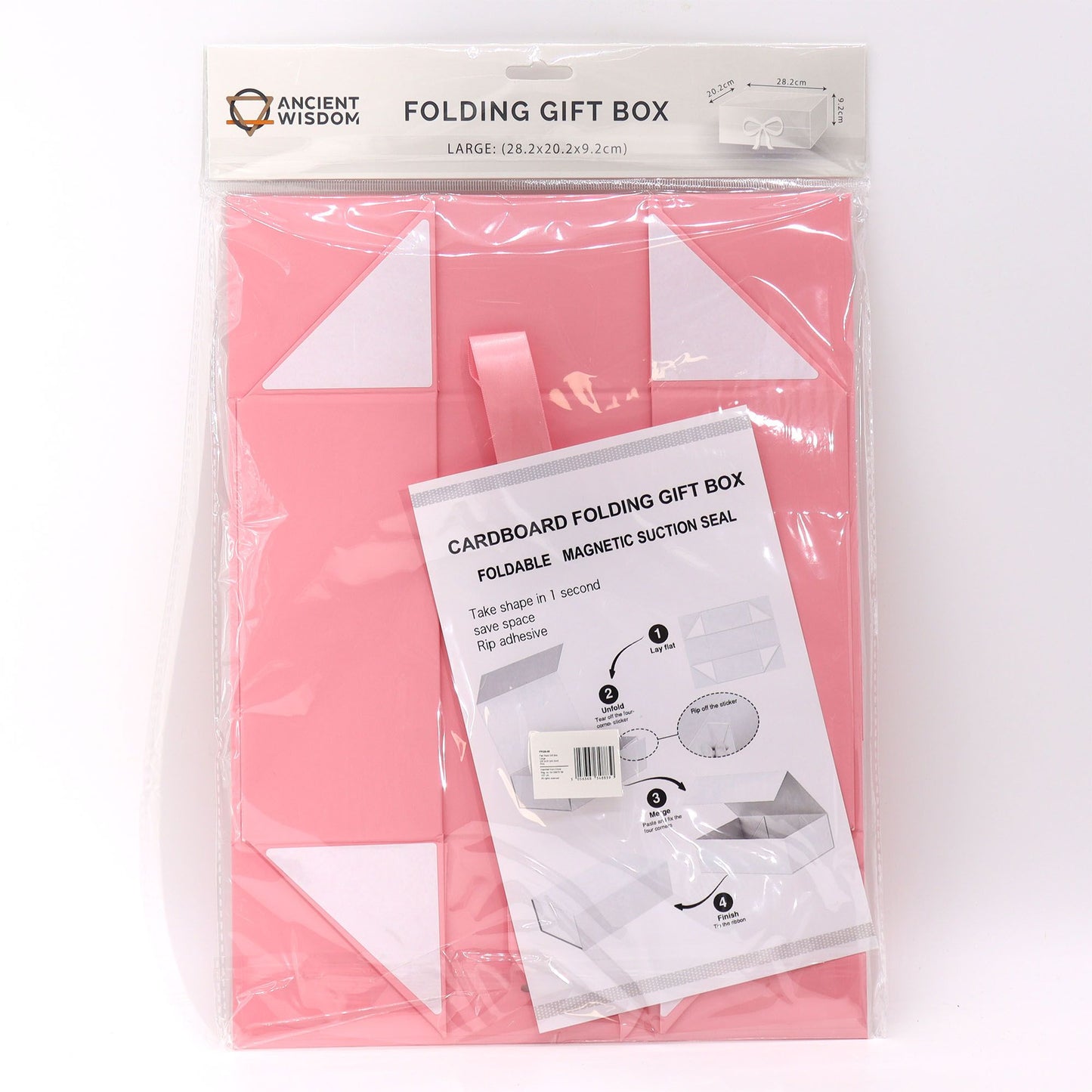 Große Flache Geschenkbox Rosa 28,2x20,2x9,2cm