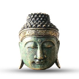 Buddha Kopf Wohnkultur 25cm Grüner Glanz Finish
