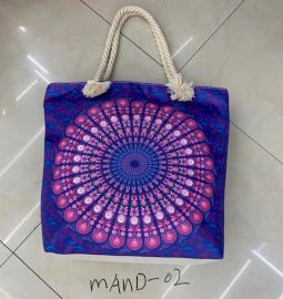 Rucksack Mit Seilgriffen Mandala Tasche - Lila Blau