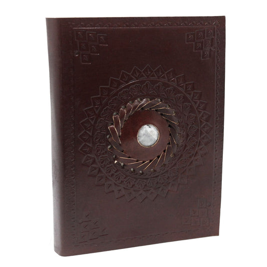 Leder Mondstein Notizbuch 17x12 cm