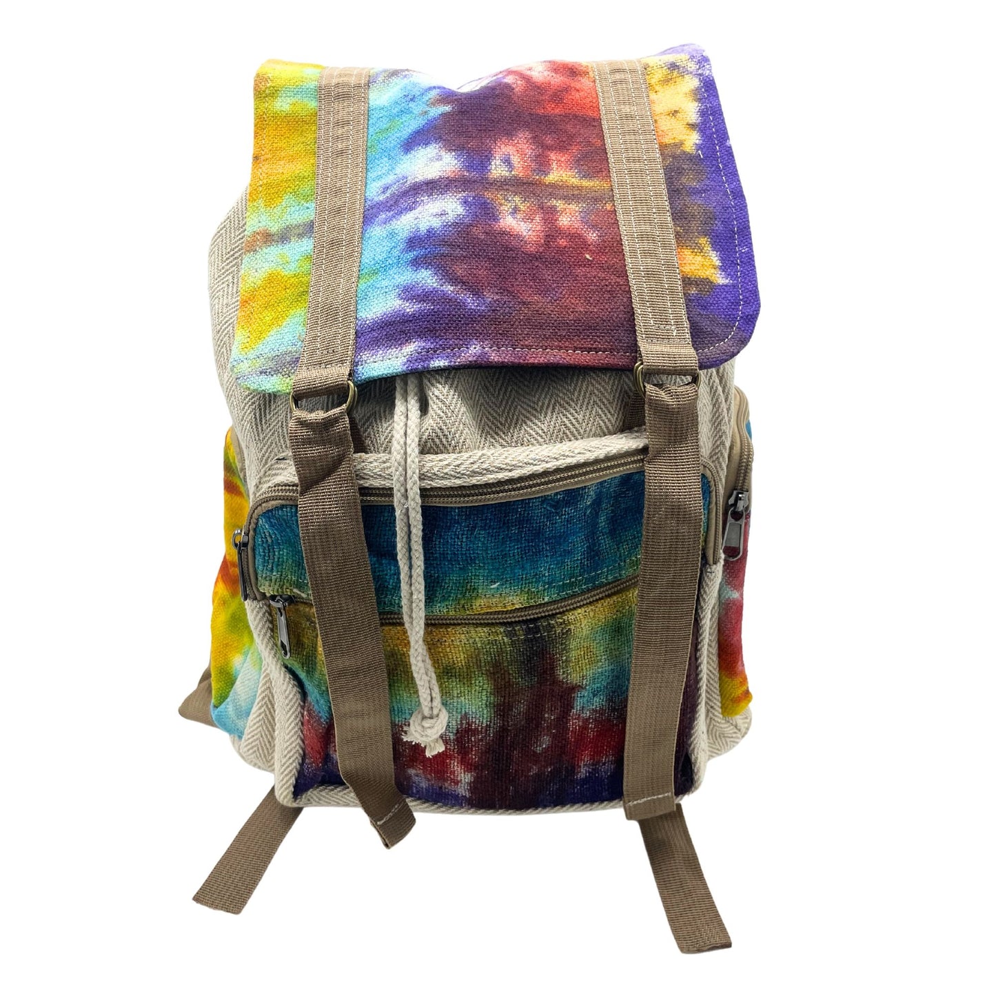 Buntes Hanf Großes Quadrat Rucksack aus Kathmandu