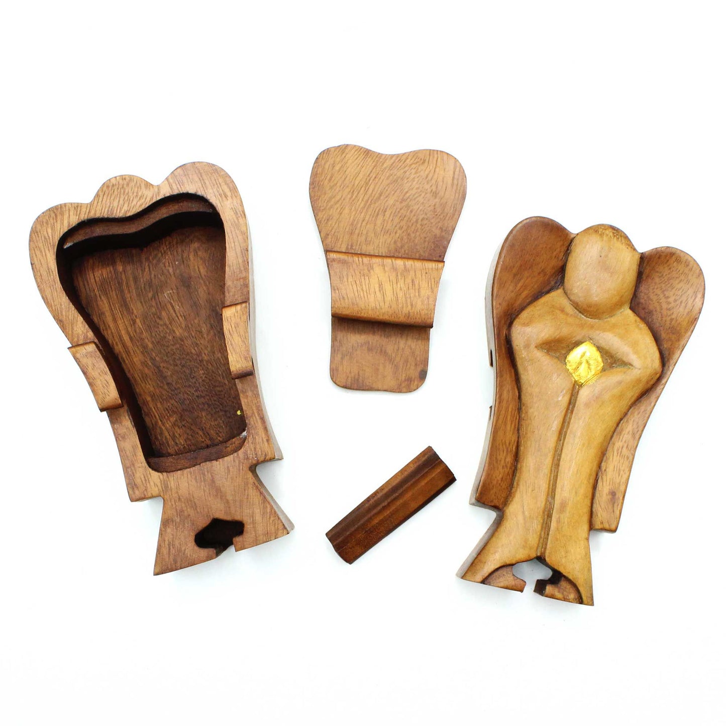 Hati-Hati Engel Magische Box Freundschaft 14 cm Aus Nachhaltigem Suar Holz