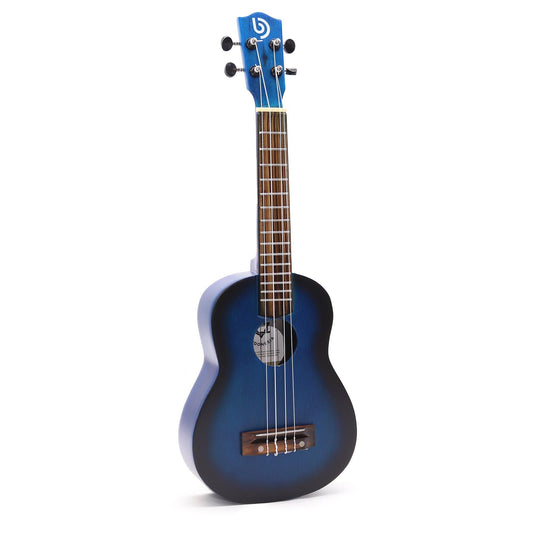 Artisan Handgefertigtes Ukulele Blau Sunburst Finish 4 Saiten