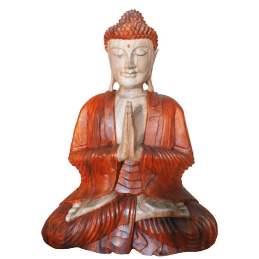 Handgeschnitzte Buddha Statue 30cm Willkommen