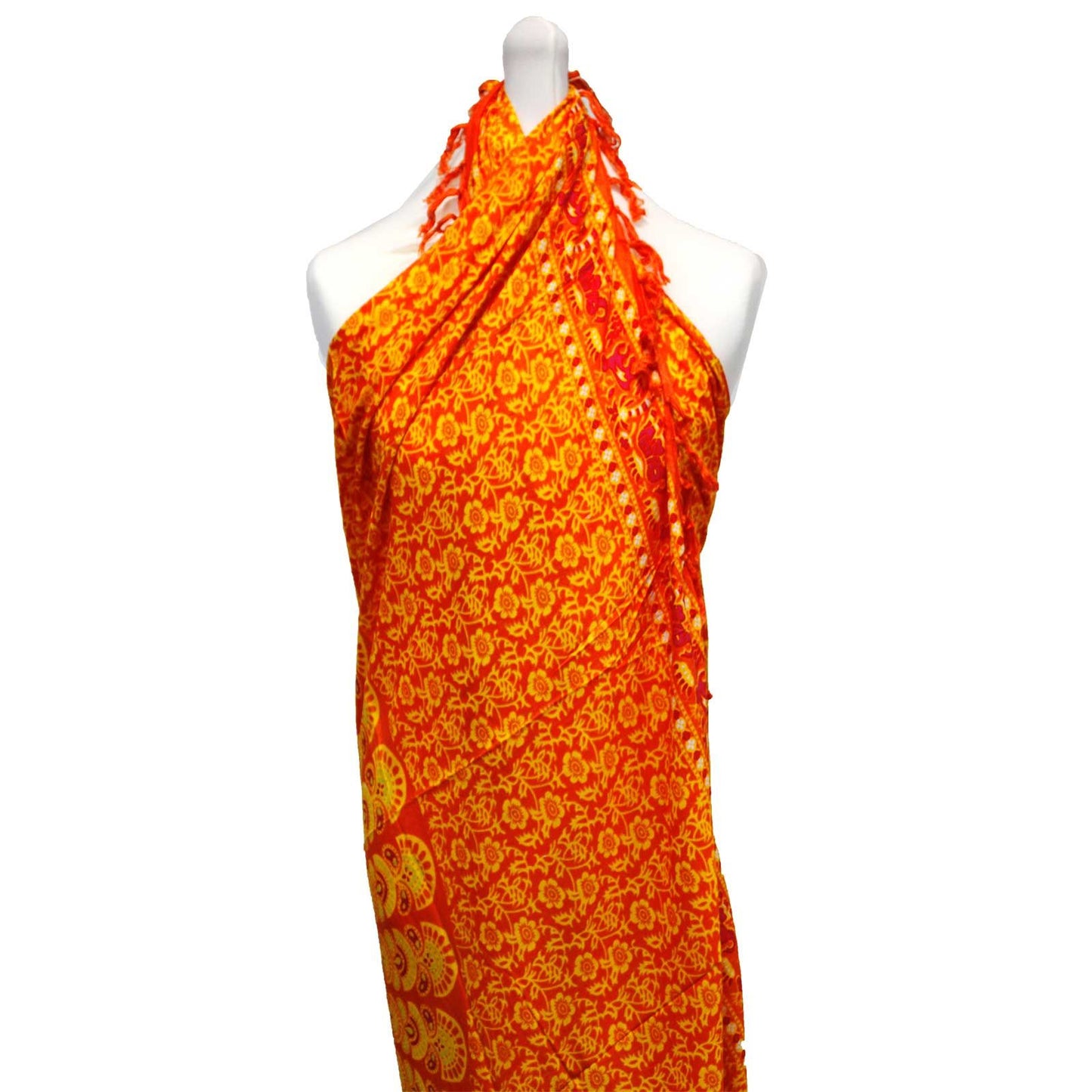 Lime Orange Mandela Sarong für Strand und Freizeit