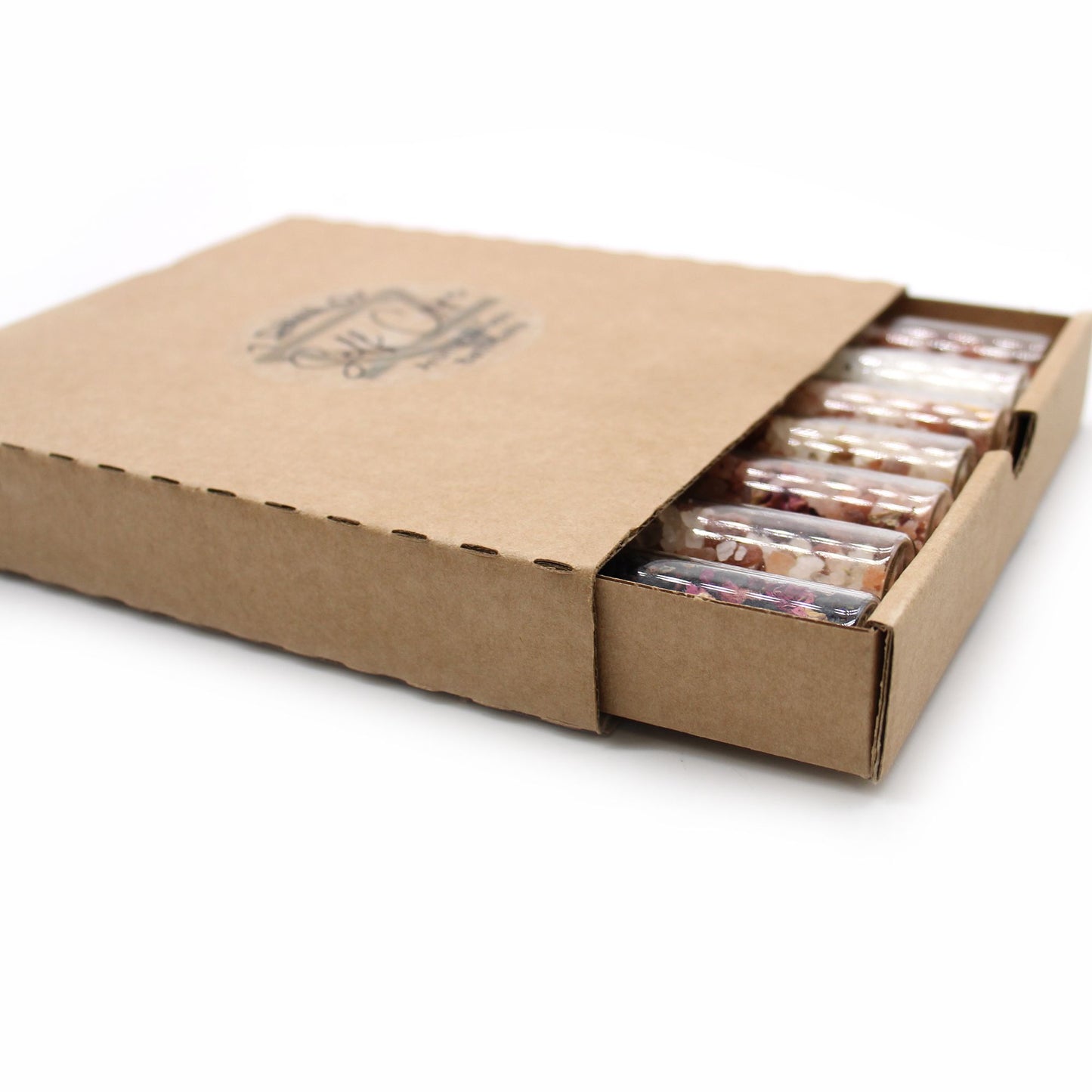 Badesalze in Fläschchen Geschenkpackung mit 7 Stück