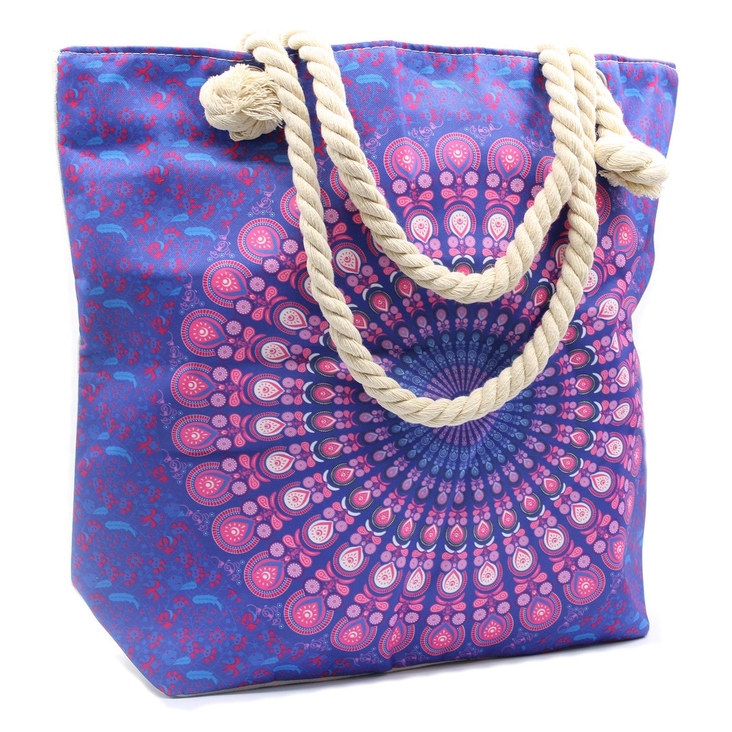 Rucksack Mit Seilgriffen Mandala Tasche - Lila Blau