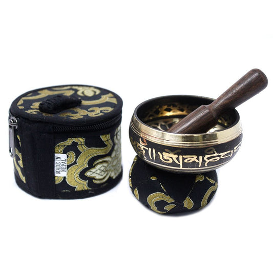 Mini Klangschalen Geschenkset Schwarz