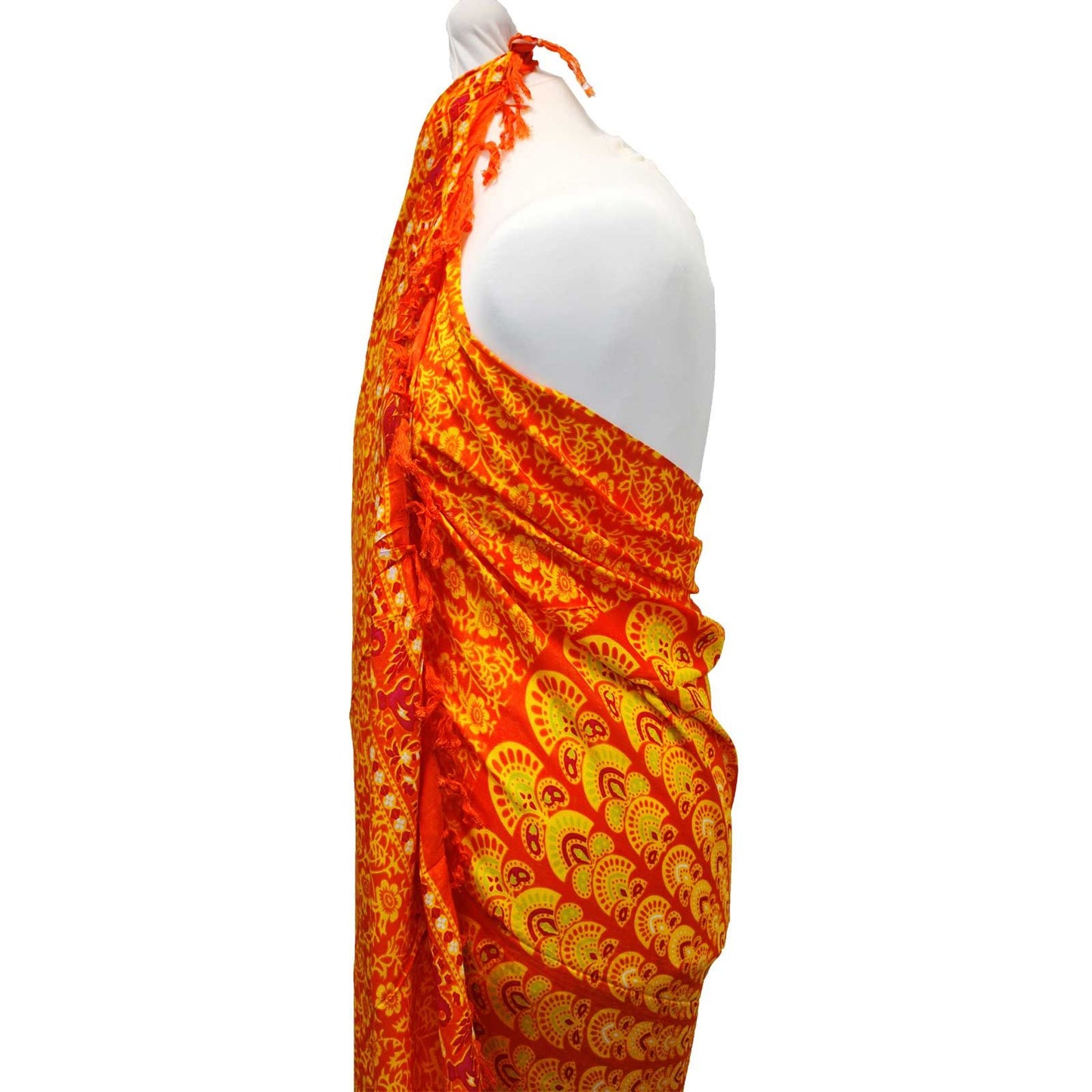 Lime Orange Mandela Sarong für Strand und Freizeit