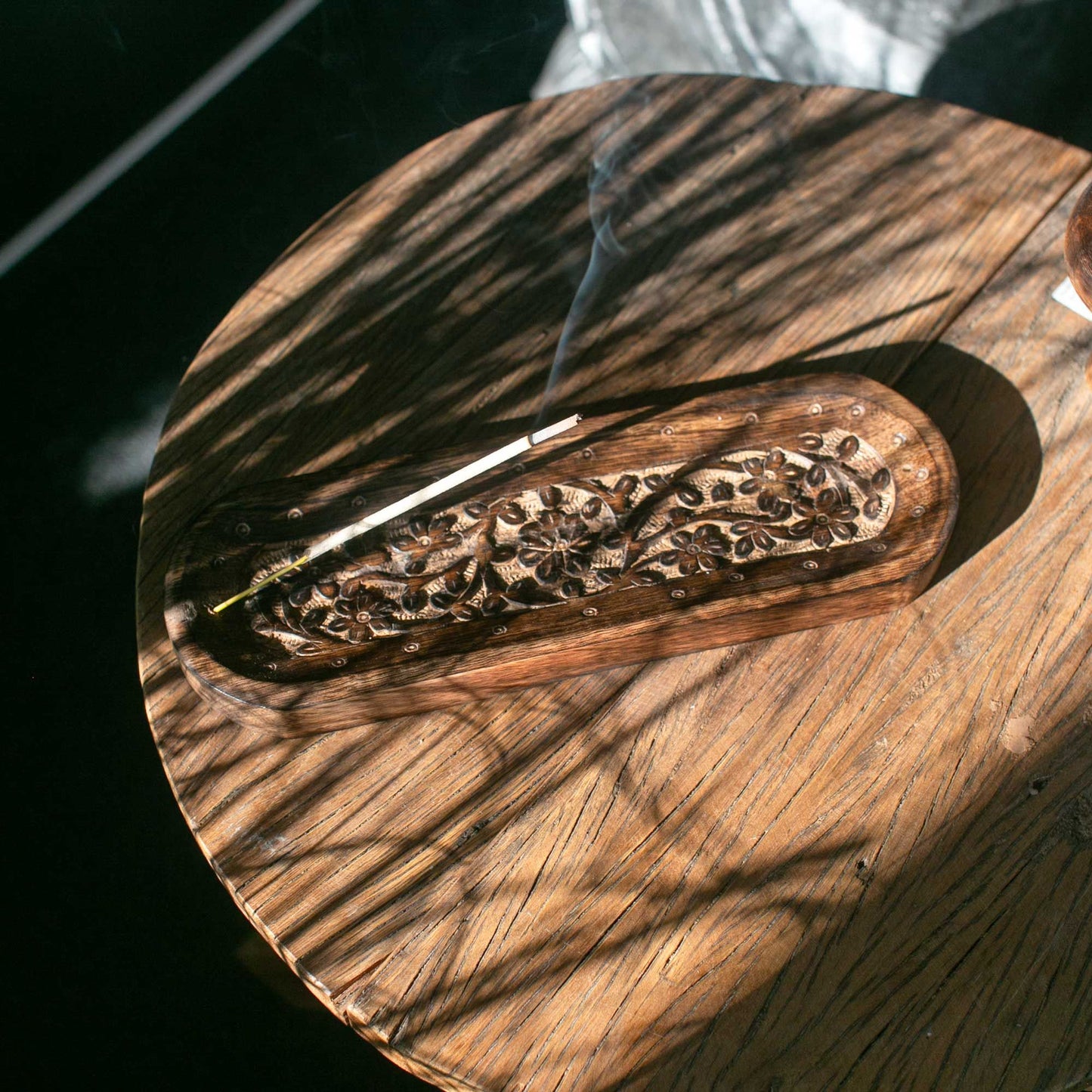 Große Räuchergefäßplatte 30x10cm - Klassisches Mangoholz