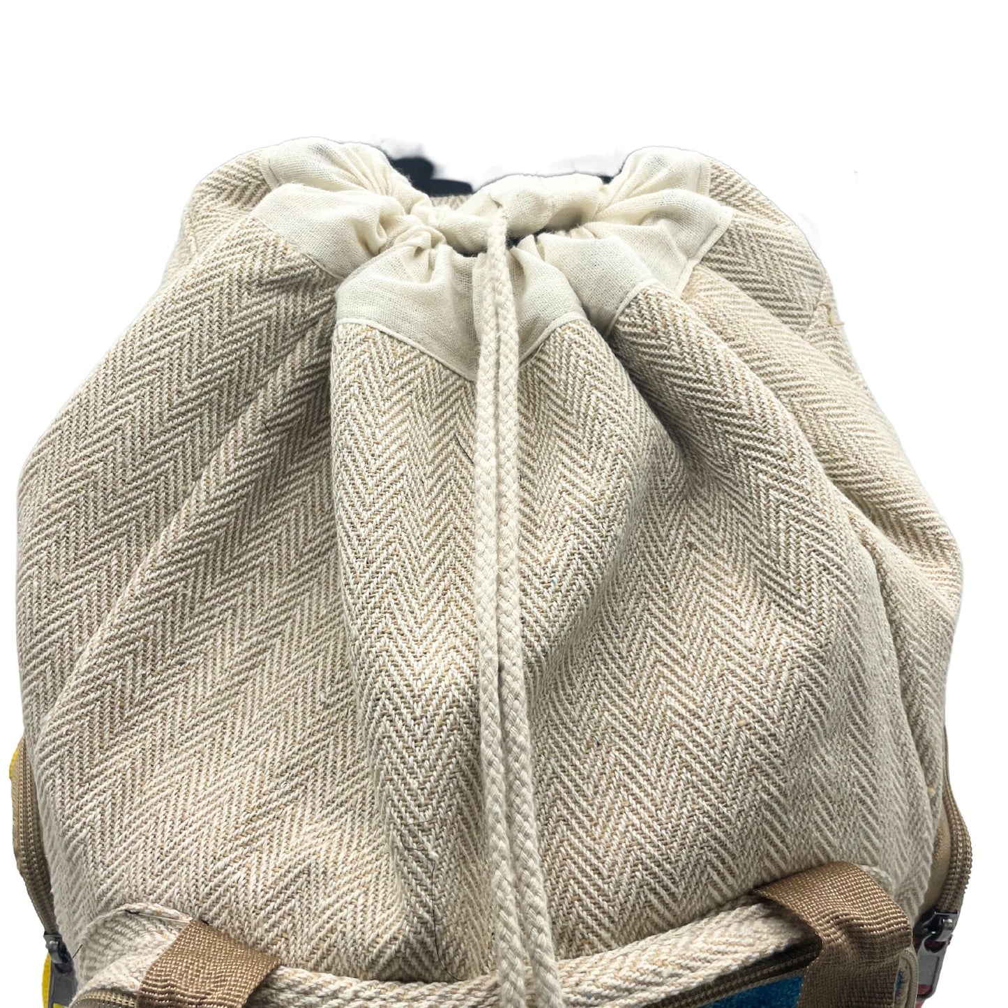 Buntes Hanf Großes Quadrat Rucksack aus Kathmandu
