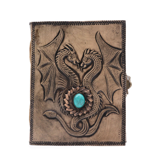 Zwei Drachen Esoterisches Notizbuch Rot Braun 200 Seiten Stichkante 17,5x12,5x3cm