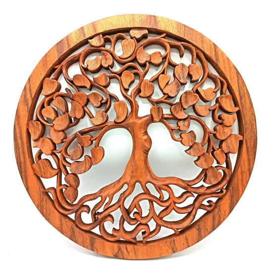 Baum Des Lebens Liebe Panel 40cm Handgefertigt Aus Nachhaltigem Suar Holz