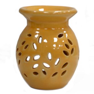 Blumenölbrenner Orange Keramik Duftspender Wohnaccessoire