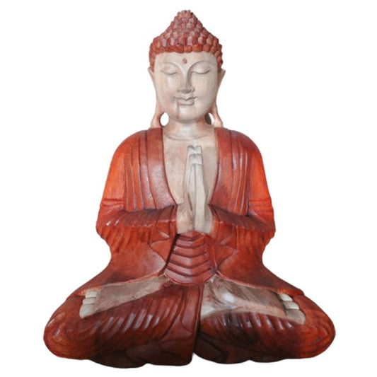Handgeschnitzte Buddha Statue 40cm Willkommen
