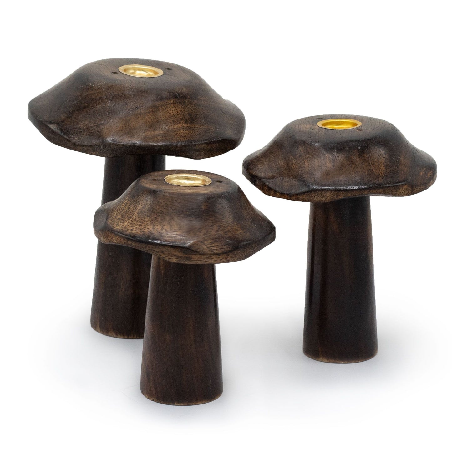Set Mit 3 Flachen Räucherkerzen Pilzen 13cm 12cm 11cm