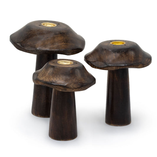 Set Mit 3 Flachen Räucherkerzen Pilzen 13cm 12cm 11cm