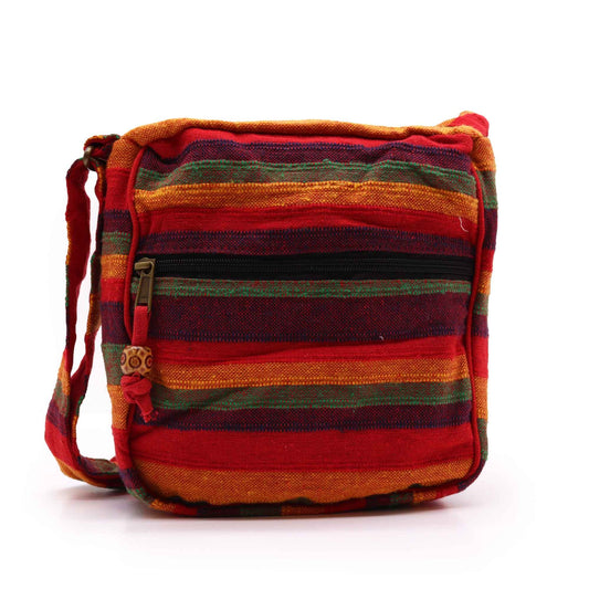 Lrg Nepal Sling Bag Mit Verstellbarem Tragegurt In Sonnenuntergangsrot