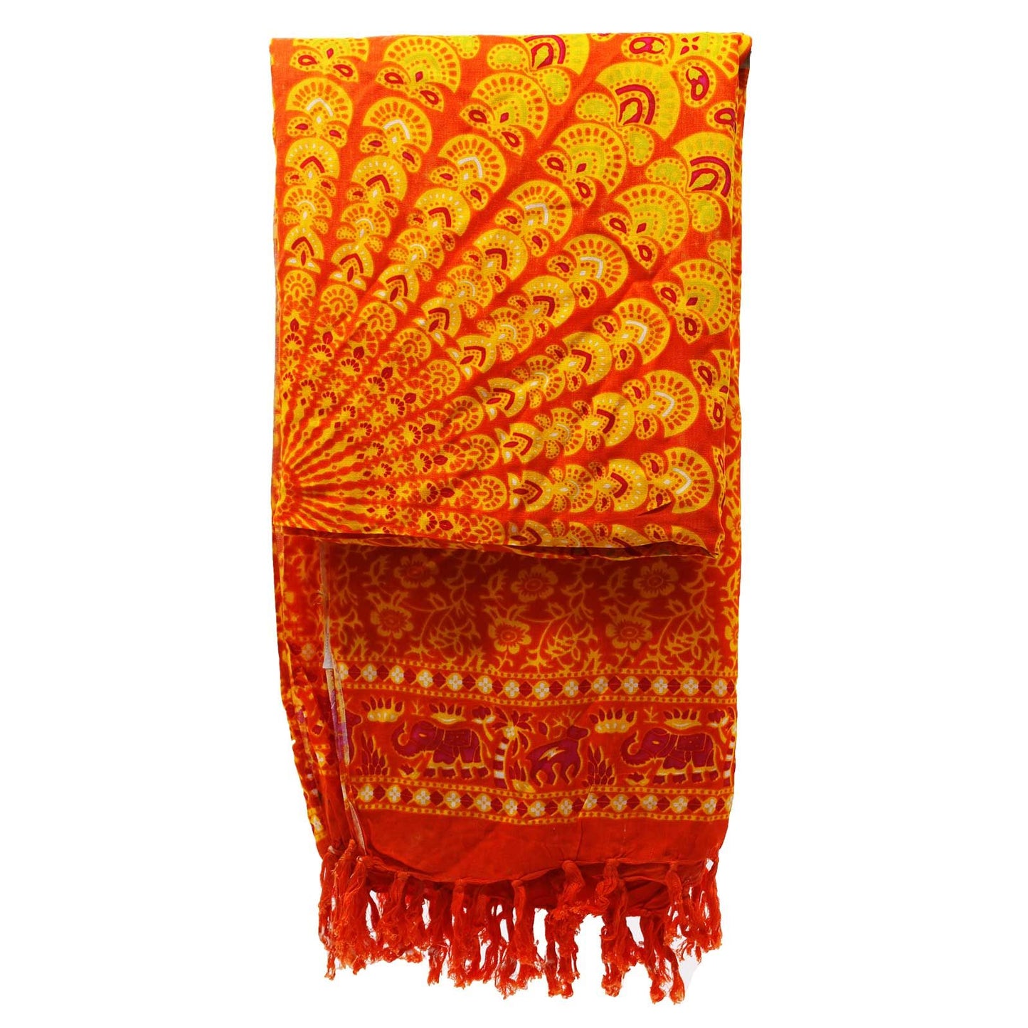 Lime Orange Mandela Sarong für Strand und Freizeit