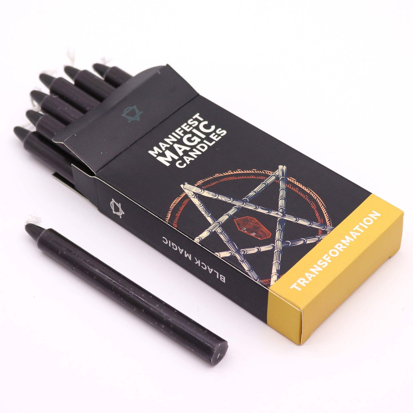 Manifestationskerzen Set von 12 Schwarz Transformation
