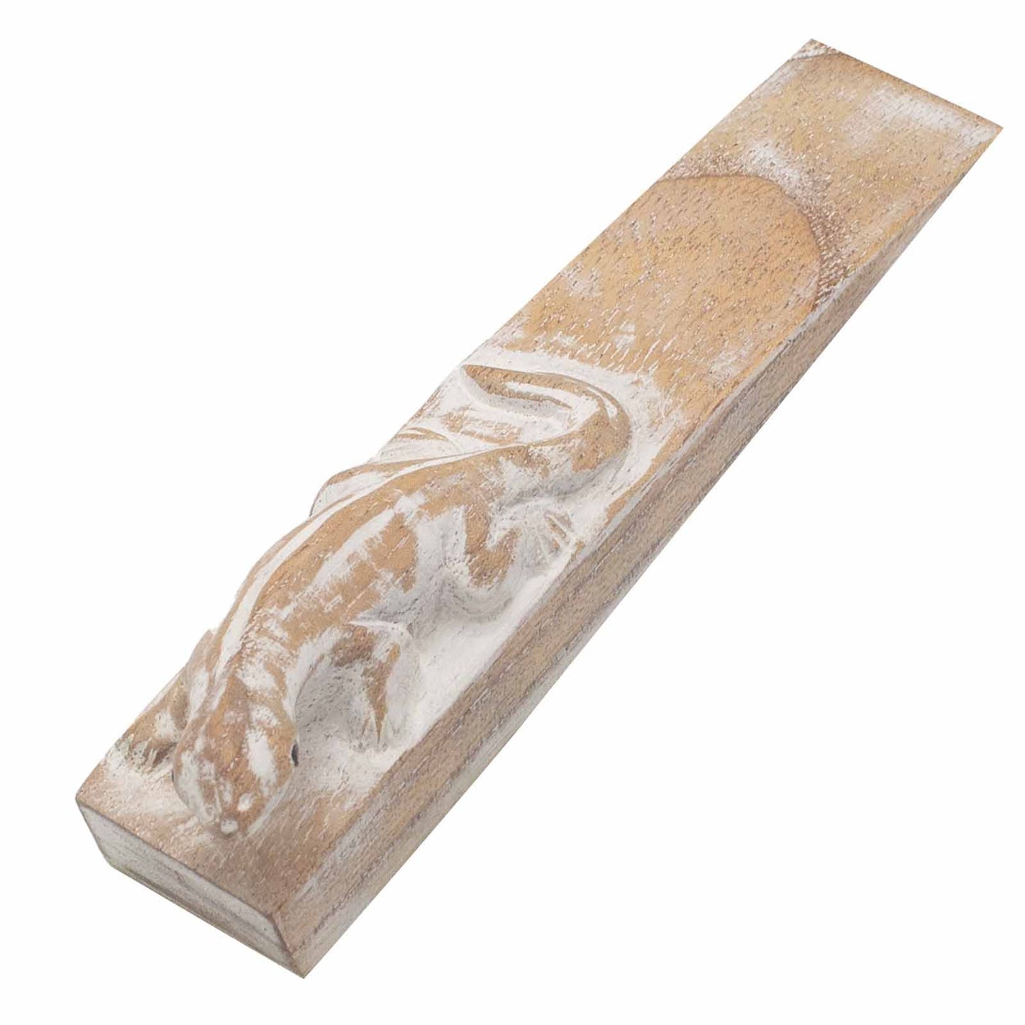 Handgeschnitzter Türstopper Gecko