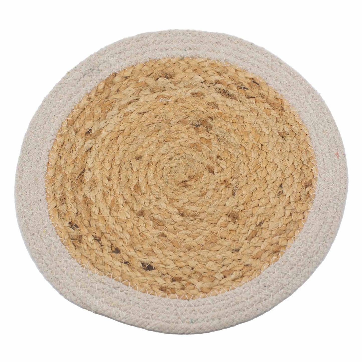Natürliche Tischunterlage Jute Baumwolle 30cm Elfenbeinrand