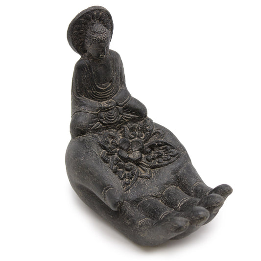 Buddha Und Hand Räucherstäbchenhalter Schwarz