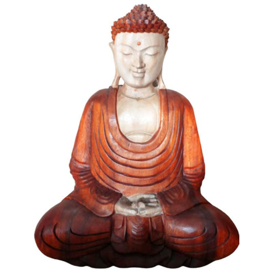 Handgeschnitzte Buddha Statue 40cm Hand Nach Unten