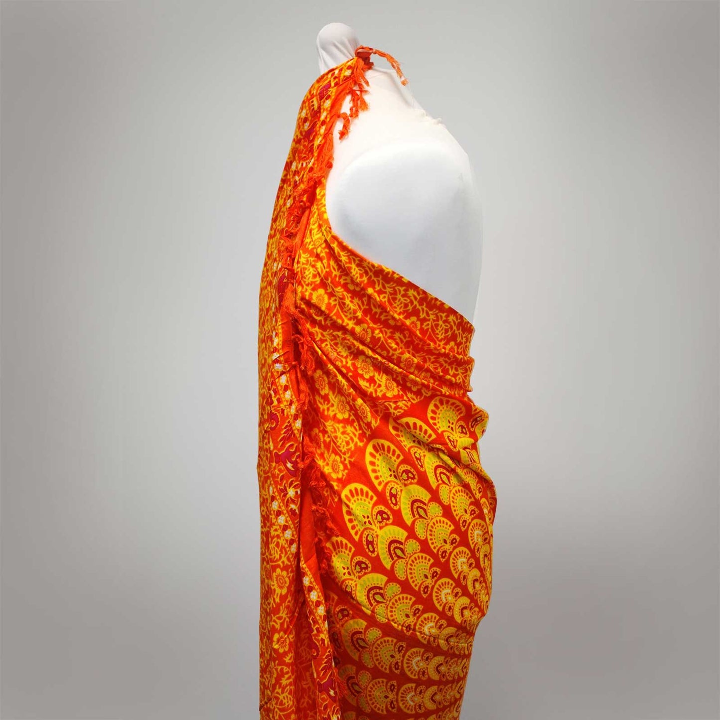 Lime Orange Mandela Sarong für Strand und Freizeit