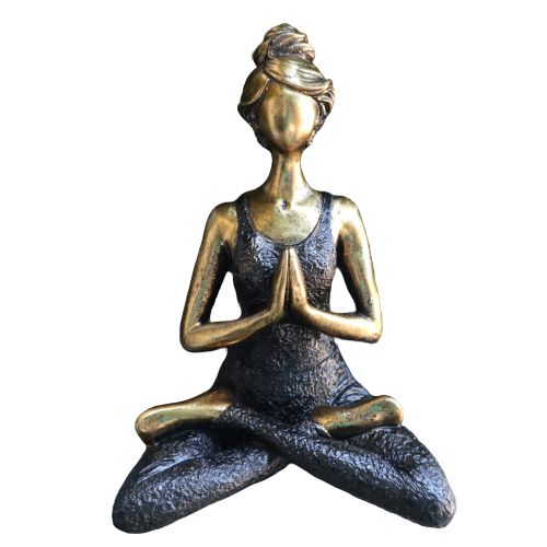 Yoga Dame Figur - Bronze und Schwarz 24cm