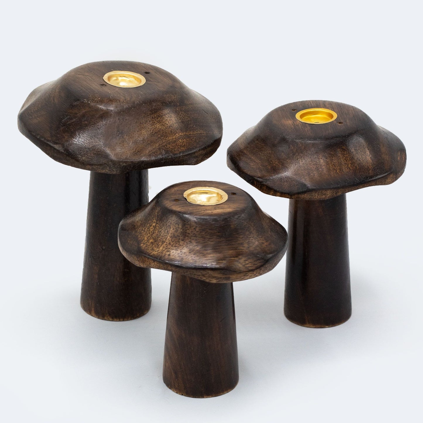 Set Mit 3 Flachen Räucherkerzen Pilzen 13cm 12cm 11cm
