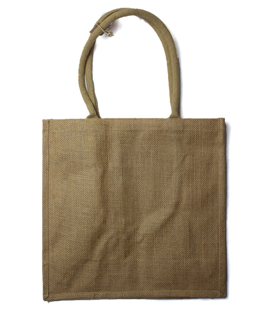 Große Jute Einkaufstasche Mit Flaschenhaltern
