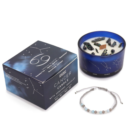 Zodiac Kristallkerze Mit Edelsteinarmband - Krebs