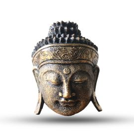 Buddha Kopf Wohnkultur 25cm Gold Glanz Finish