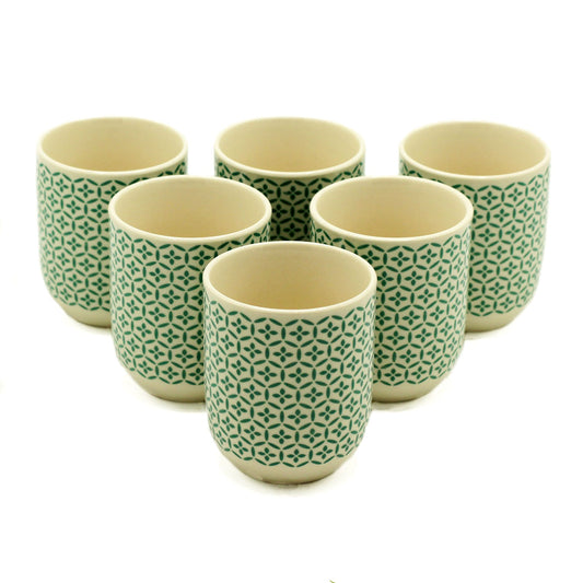 Kräutertee Becher Set Grün Mosaik 190ml 6 Stück