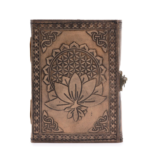 Lotus Mandala Esoterisches Notizbuch Antikes Grau 200 Seiten Stichkante 17.5x12.5x3cm