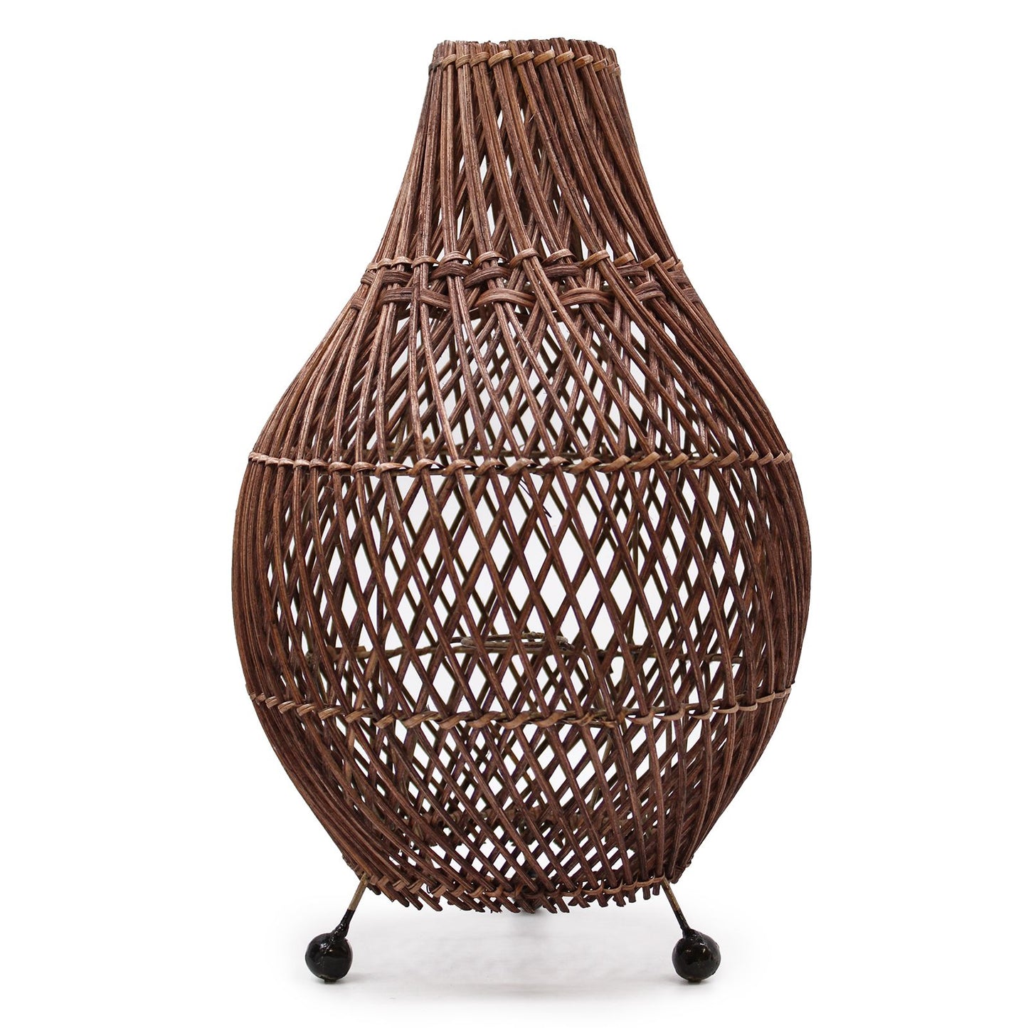 Rattan Tischlampen Dunkelbraun