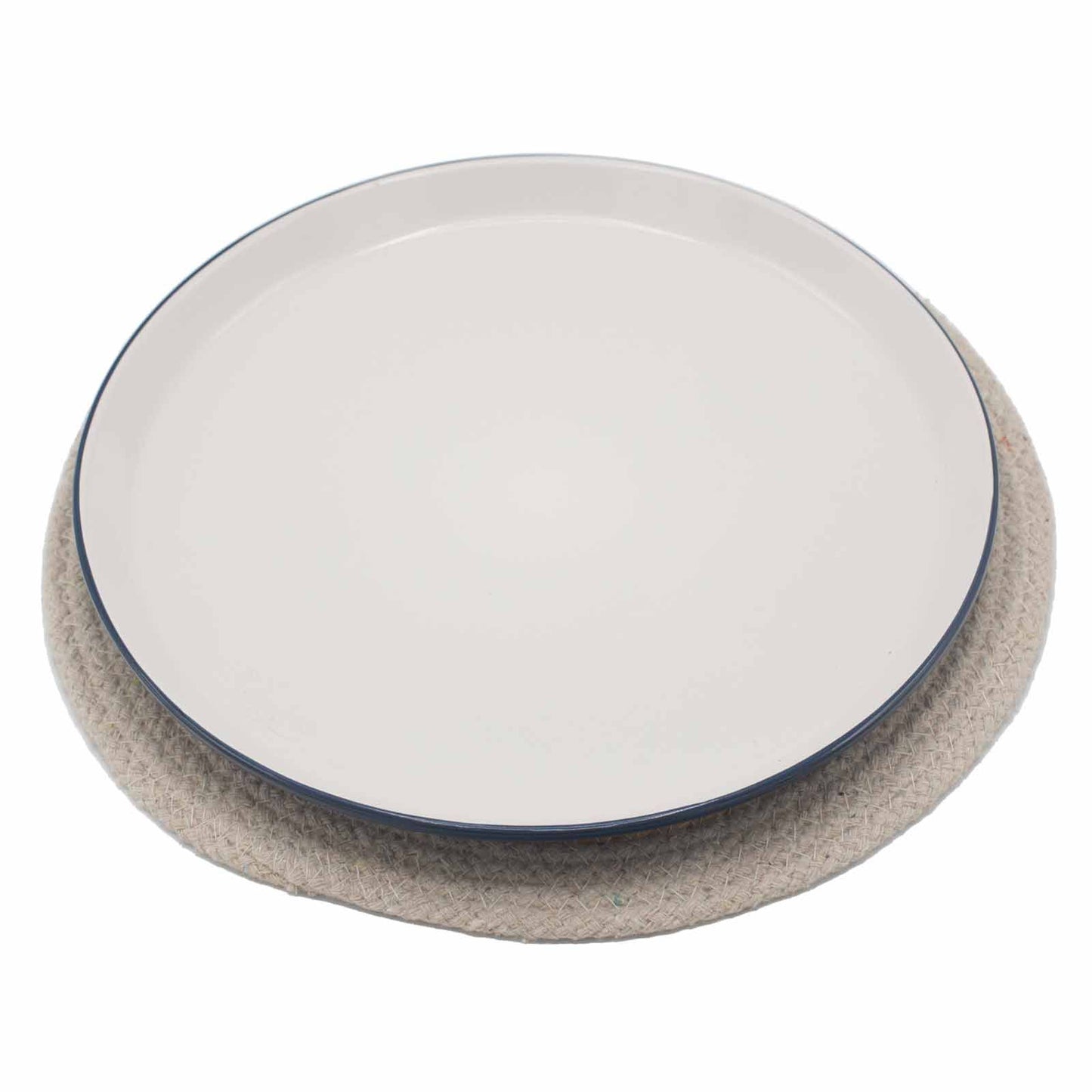 Natürliche Tischunterlage Jute Baumwolle 30cm Elfenbeinrand