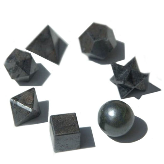 Geometrisches Sieben Teiliges Schwarzes Achat Set
