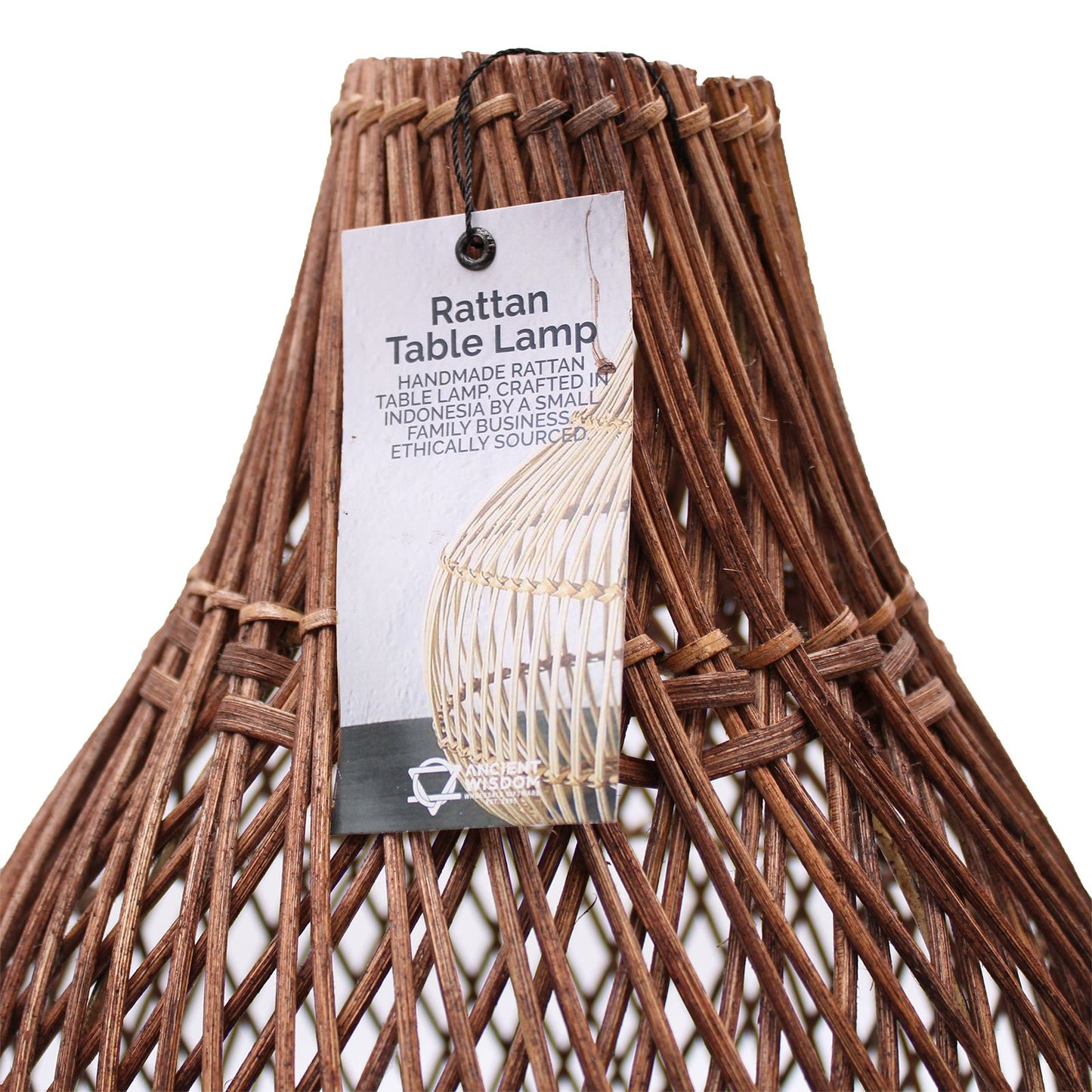 Rattan Tischlampen Dunkelbraun