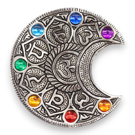 Siebener Chakra Mond Räucherstäbchen Halter 11.5cm
