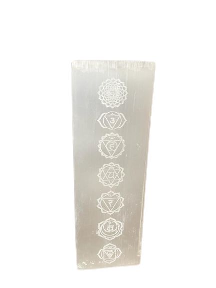 Selenit Blocklampe 25cm - Chakra Lampe