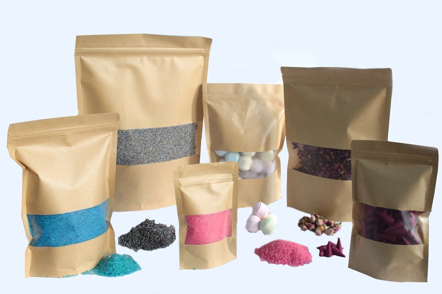 10er Set Kraftfensterbeutel 25 x 35 cm Hochwertige Verpackung für Lebensmittel und Geschenke