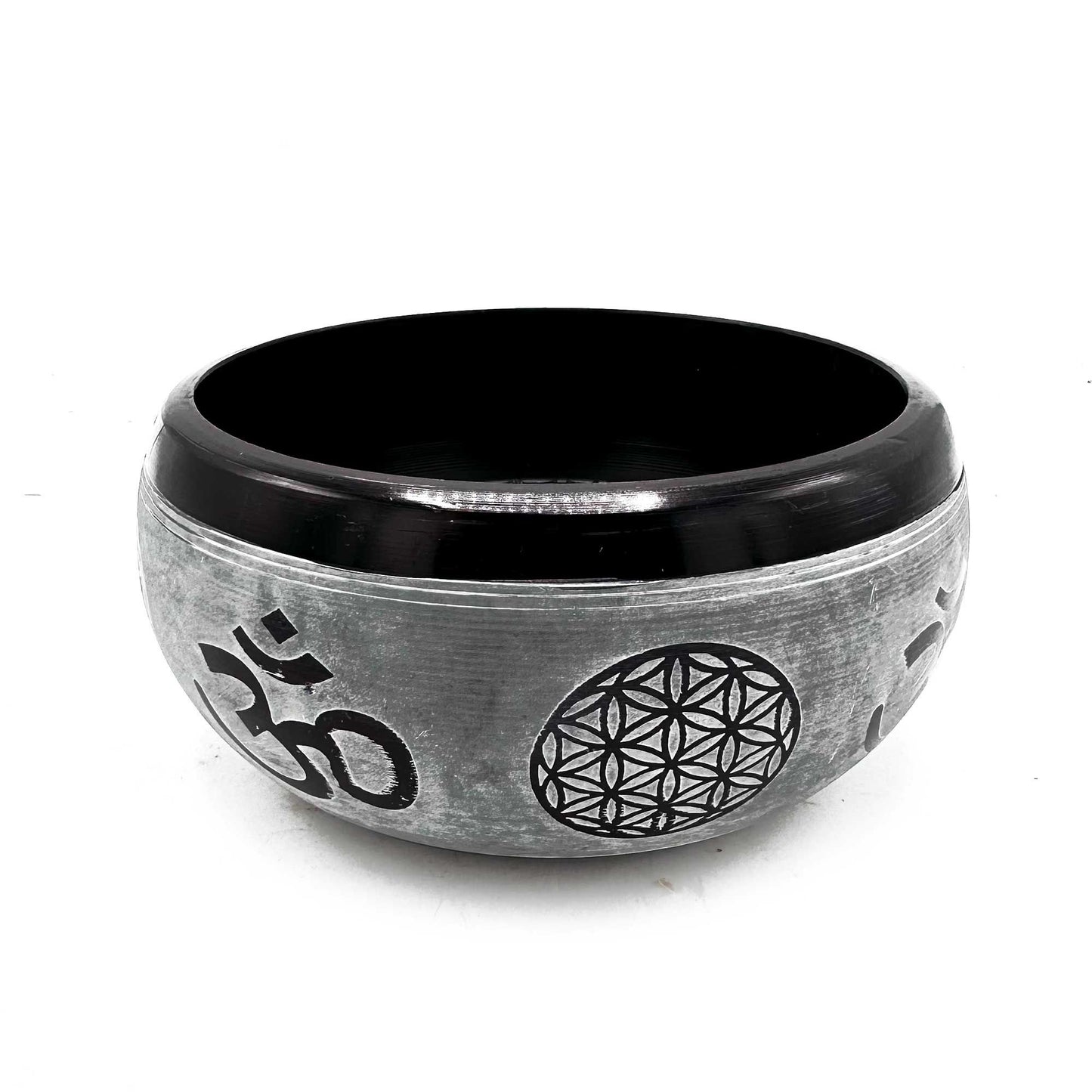 Erde Pulver Klangschale Om Fünf Buddha 16cm