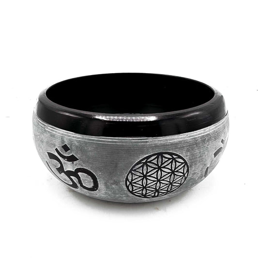 Erde Pulver Klangschale Om Fünf Buddha 16cm