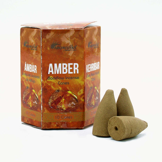 Masala Backflow Räucherkegel Set mit 10 Stück - Amber